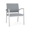 Lesro Newport Wide Guest Chair Metal Frame, Silver, RS Fog Upholstery NP1201 - alternate 1